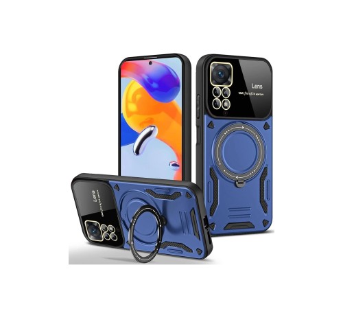 Xiaomi Redmi Note 11 Pro Kılıf Joy Lens Standlı Kapak - Lacivert Xiaomi Redmi Note 11 Pro Kılıf Joy Lens Standlı Kapak - Lacivert