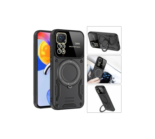 Xiaomi Redmi Note 11 Pro Kılıf Joy Lens Standlı Kapak - Lacivert Xiaomi Redmi Note 11 Pro Kılıf Joy Lens Standlı Kapak - Lacivert