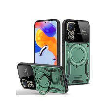 Xiaomi Redmi Note 11 Pro Kılıf Joy Lens Standlı Kapak - Koyu Yeşil