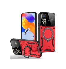 Xiaomi Redmi Note 11 Pro Kılıf Joy Lens Standlı Kapak - Kırmızı