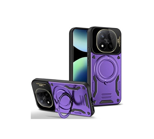 Xiaomi Redmi Note 14 Pro 4G Kılıf Joy Lens Standlı Kapak - Mor Xiaomi Redmi Note 14 Pro 4G Kılıf Joy Lens Standlı Kapak - Mor