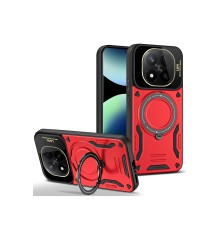 Xiaomi Redmi Note 14 Pro 4G Kılıf Joy Lens Standlı Kapak - Kırmızı