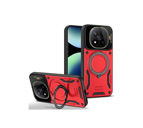 Xiaomi Redmi Note 14 Pro 4G Kılıf Joy Lens Standlı Kapak - Kırmızı Xiaomi Redmi Note 14 Pro 4G Kılıf Joy Lens Standlı Kapak - Kırmızı