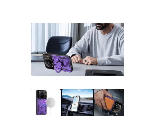 Xiaomi Redmi Note 14 Pro 5G Kılıf Joy Lens Standlı Kapak - Koyu Yeşil Xiaomi Redmi Note 14 Pro 5G Kılıf Joy Lens Standlı Kapak - Koyu Yeşil