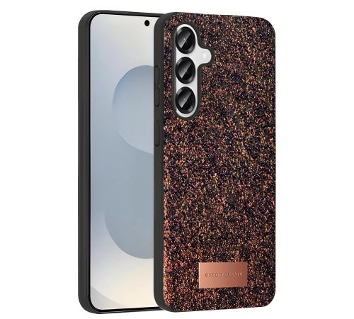 Samsung Galaxy S25 Bright Simli Kapak - Derin Mor Samsung Galaxy S25 Bright Simli Kapak - Derin Mor