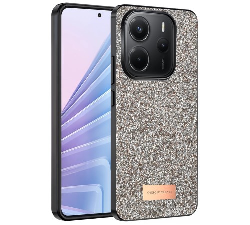Xiaomi Redmi Note 14 4G Bright Simli Kapak - Gold Xiaomi Redmi Note 14 4G Bright Simli Kapak - Gold
