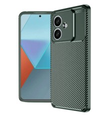 Oppo A3 Kılıf Auto Focus Karbon Kapak - Koyu Yeşil