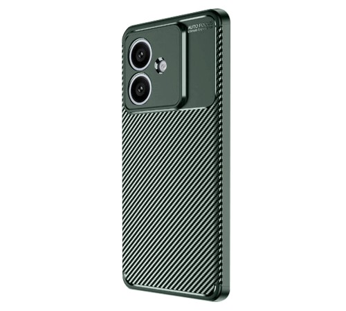 Oppo A3 Kılıf Auto Focus Karbon Kapak - Koyu Yeşil Oppo A3 Kılıf Auto Focus Karbon Kapak - Koyu Yeşil