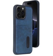 iPhone 14 Pro Max Kılıf Sara Kartvizitli Deri Kılıf - Lacivert