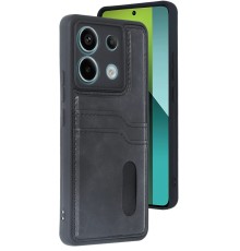 Xiaomi Redmi Note 13 Pro 4G Kılıf Sara Kartvizitli Deri Kılıf - Siyah