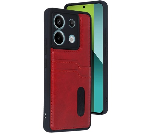 Xiaomi Redmi Note 13 Pro 4G Kılıf Sara Kartvizitli Deri Kılıf - Kırmızı Xiaomi Redmi Note 13 Pro 4G Kılıf Sara Kartvizitli Deri Kılıf - Kırmızı
