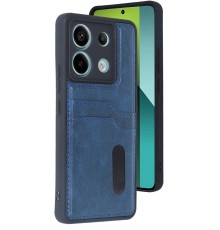 Xiaomi Redmi Note 13 Pro 4G Kılıf Sara Kartvizitli Deri Kılıf - Lacivert