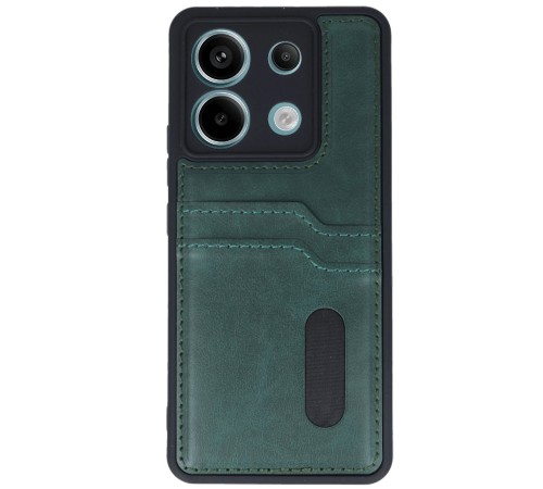 Xiaomi Redmi Note 13 Pro 4G Kılıf Sara Kartvizitli Deri Kılıf - Koyu Yeşil Xiaomi Redmi Note 13 Pro 4G Kılıf Sara Kartvizitli Deri Kılıf - Koyu Yeşil