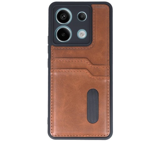 Xiaomi Redmi Note 13 Pro 4G Kılıf Sara Kartvizitli Deri Kılıf - Taba Xiaomi Redmi Note 13 Pro 4G Kılıf Sara Kartvizitli Deri Kılıf - Taba