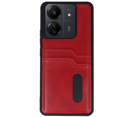 Xiaomi Redmi 13C Kılıf Sara Kartvizitli Deri Kılıf - Kırmızı Xiaomi Redmi 13C Kılıf Sara Kartvizitli Deri Kılıf - Kırmızı