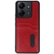 Xiaomi Redmi 13C Kılıf Sara Kartvizitli Deri Kılıf - Kırmızı