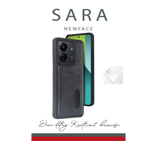 Xiaomi Redmi 13C Kılıf Sara Kartvizitli Deri Kılıf - Kırmızı Xiaomi Redmi 13C Kılıf Sara Kartvizitli Deri Kılıf - Kırmızı