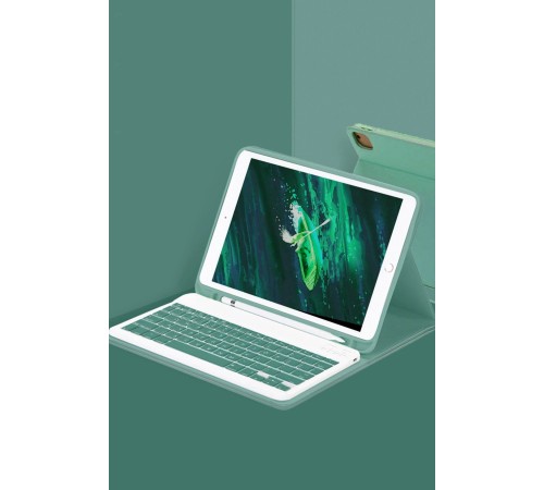 iPad Air 11 (2024) Kılıf KC01 Smart Klavyeli Tablet Kılıfı - Koyu Yeşil iPad Air 11 (2024) Kılıf KC01 Smart Klavyeli Tablet Kılıfı - Koyu Yeşil