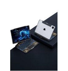 JP11 iPad Pro 11 (2022) Kılıf Vales Dönen Ledli Klavyeli Tablet Kılıfı - Siyah