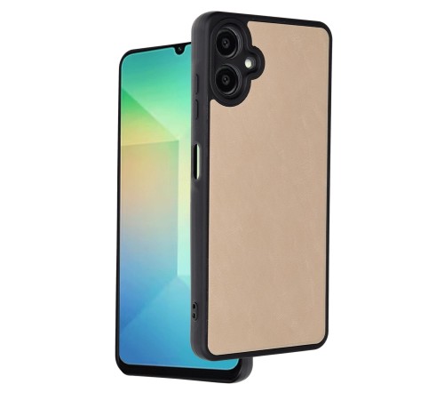 Samsung Galaxy A06 Kılıf Aras Deri Kapak - Pudra
