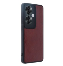 Oppo Reno 11F Kılıf Aras Deri Kapak - Bordo