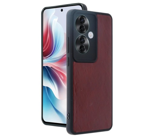 Oppo Reno 11F Kılıf Aras Deri Kapak - Bordo