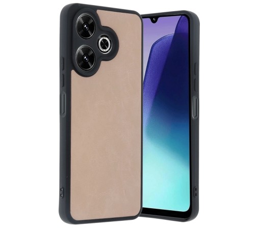 Xiaomi Redmi 13 4G Kılıf Aras Deri Kapak - Pudra Xiaomi Redmi 13 4G Kılıf Aras Deri Kapak - Pudra