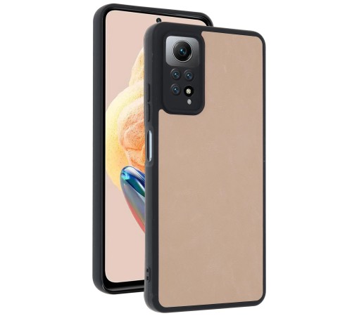 Xiaomi Redmi Note 12 Pro 4G Kılıf Aras Deri Kapak - Pudra