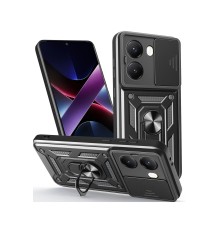 Xiaomi Poco X7 Pro Kılıf Pars Lens Yüzüklü Silikon - Siyah