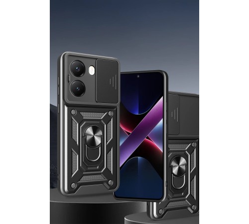 Xiaomi Poco X7 Pro Kılıf Pars Lens Yüzüklü Silikon - Kırmızı