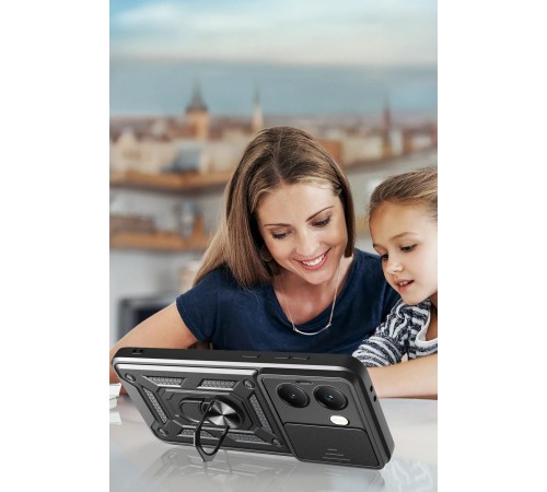 Xiaomi Poco X7 Pro Kılıf Pars Lens Yüzüklü Silikon - Kırmızı