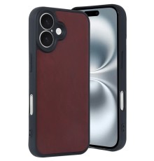 iPhone 16 Kılıf Aras Deri Kapak - Bordo