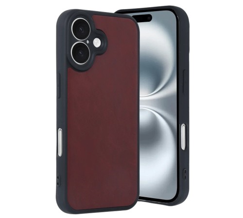 iPhone 16 Kılıf Aras Deri Kapak - Bordo