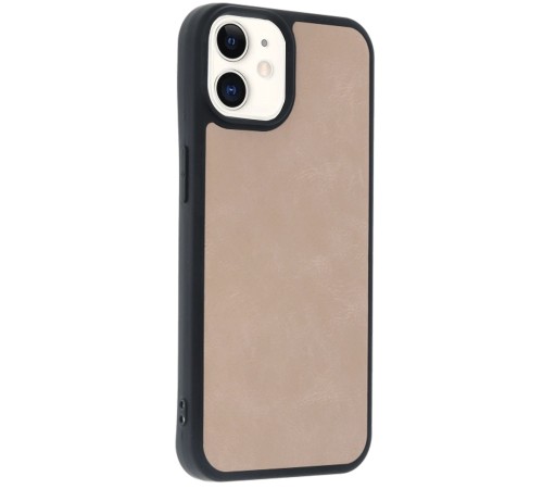 iPhone 11 Kılıf Aras Deri Kapak - Pudra