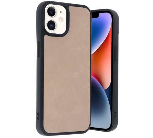 iPhone 11 Kılıf Aras Deri Kapak - Pudra