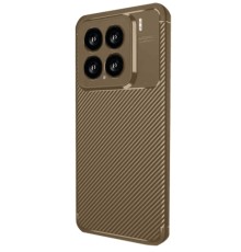 Xiaomi Mi 15 Kılıf Auto Focus Karbon Kapak - Kahverengi