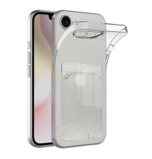 iPhone 16E Kılıf Kart Şeffaf Silikon - Şeffaf