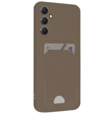 Samsung Galaxy S24 FE Kılıf Kelvin Kartvizitli Silikon - Kahverengi