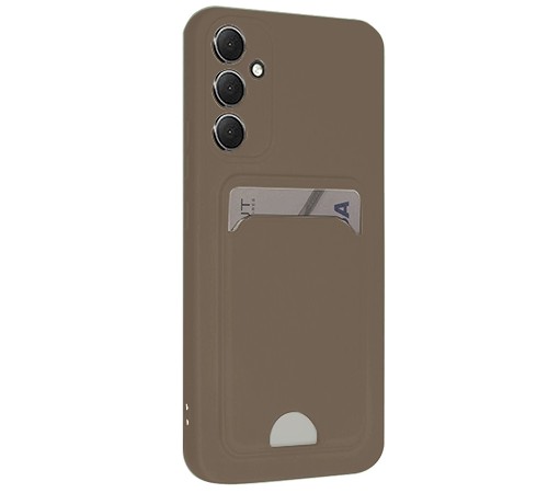 Samsung Galaxy S24 FE Kılıf Kelvin Kartvizitli Silikon - Kahverengi Samsung Galaxy S24 FE Kılıf Kelvin Kartvizitli Silikon - Kahverengi
