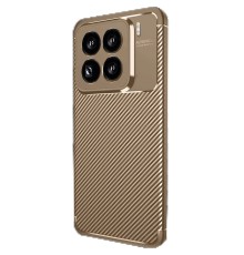 Xiaomi Mi 15 Pro Kılıf Auto Focus Karbon Kapak - Kahverengi