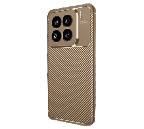 Xiaomi Mi 15 Pro Kılıf Auto Focus Karbon Kapak - Kahverengi