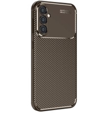 Samsung Galaxy A16 5G Kılıf Auto Focus Karbon Kapak - Kahverengi