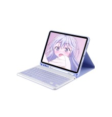 iPad Pro 11 (2024) Kılıf KC01 Smart Klavyeli Tablet Kılıfı - Lila