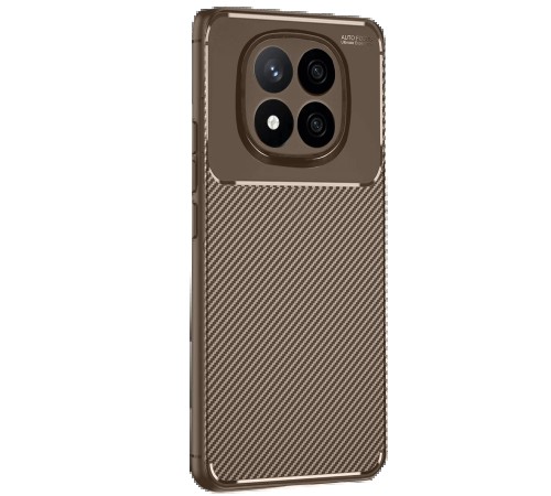 Xiaomi Redmi Note 14 Pro 4G Kılıf Auto Focus Karbon Kapak - Kahverengi