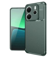 Xiaomi Redmi Note 14 4G Kılıf Auto Focus Karbon Kapak - Koyu Yeşil
