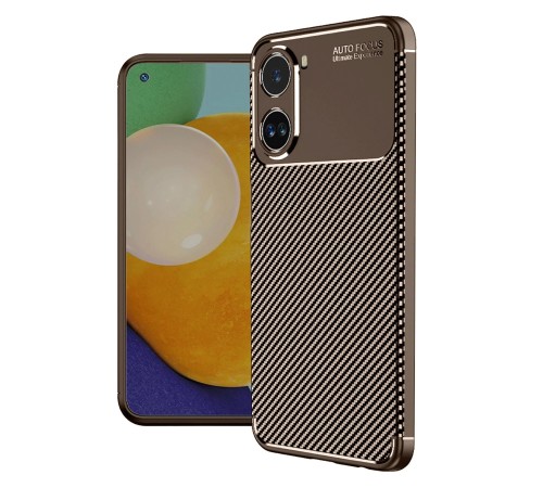 Xiaomi Poco X7 Pro Kılıf Auto Focus Karbon Kapak - Kahverengi