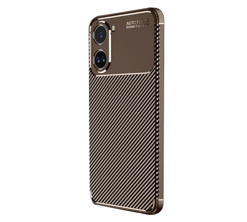 Xiaomi Poco X7 Pro Kılıf Auto Focus Karbon Kapak - Kahverengi