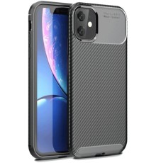 iPhone 11 Kılıf Auto Focus Karbon Kapak - Siyah