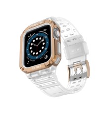 Apple Watch 42mm KR401 Silikon Kordon - Beyaz-Rose