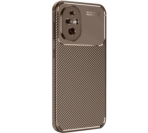 Honor 200 Kılıf Auto Focus Karbon Kapak - Kahverengi Honor 200 Kılıf Auto Focus Karbon Kapak - Kahverengi